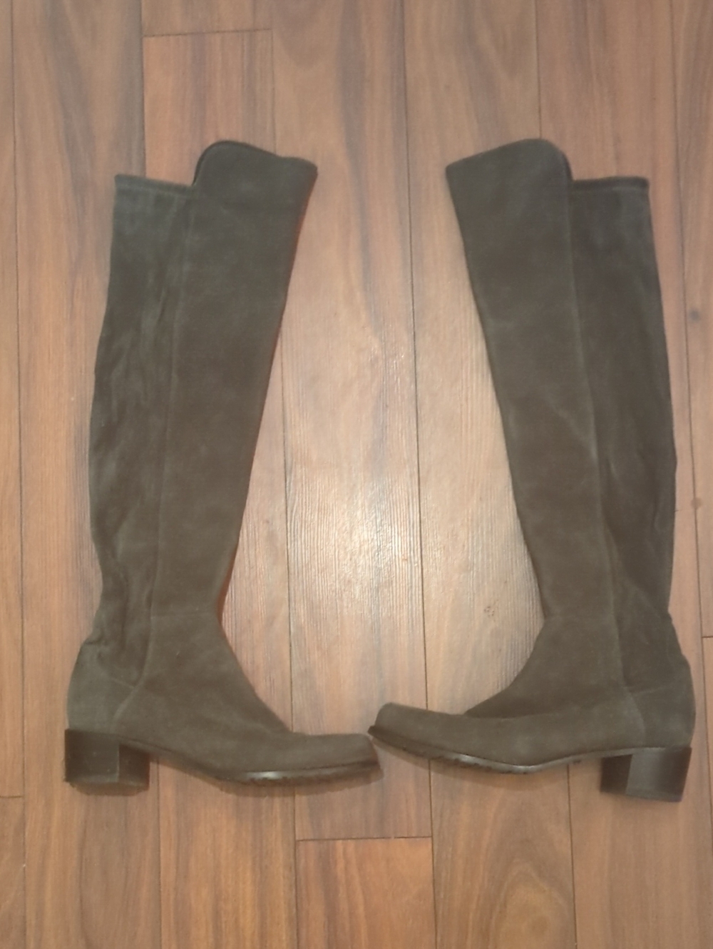 Stuart Weitzman Over-the-Knee Suede Boots in Gray